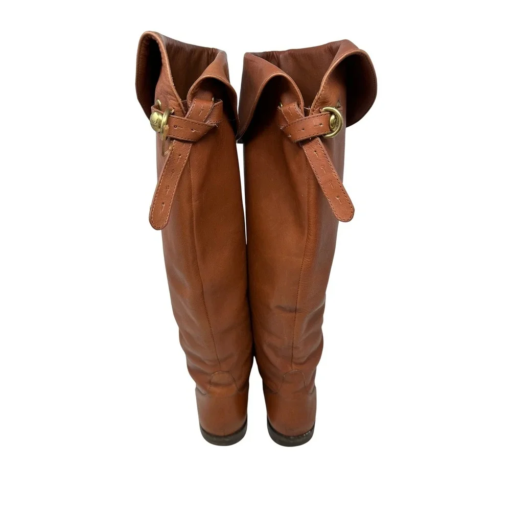 Coach Cheyenne Brown Soft Calf Leather Over the Knee Riding Boots 9.5